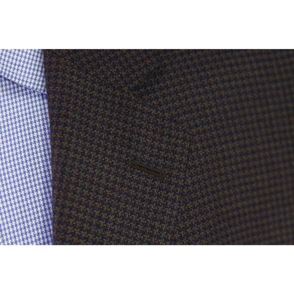 Jack Victor Black Gold Green Woven Knit Wool 2-Btn Sportcoat Blazer 44R - Picture 5 of 9